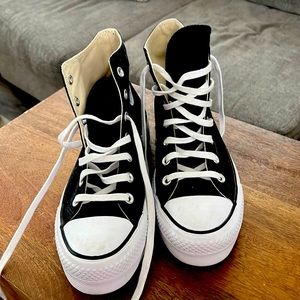 Black All Star Converse Platform Chuck Taylors
